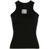 Balmain Tank Top With Pb Monogram In Black
