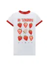 Balmain Maxi Monogram Graphic Print T-shirt In Blanc/ Rouge/ Rouge Foncé/ Vert Saug