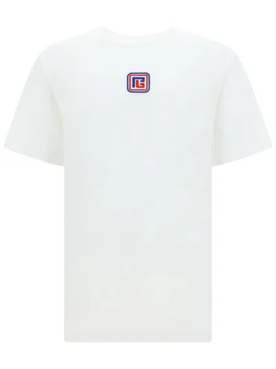 Balmain T-shirt In Blanc\bleu Moyen\rouge