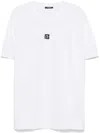 Balmain Logo Embroidered Crewneck T-shirt In White