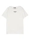 Balmain Logo-flocked Cotton T-shirt In Cream