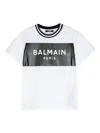 Balmain Logo-print Cotton T-shirt In White/black