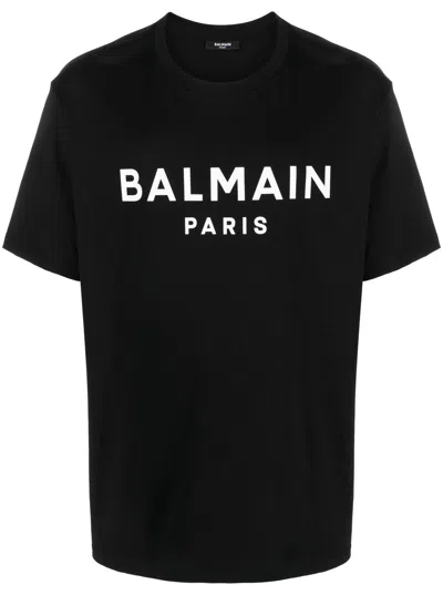 Balmain T-shirt Con Stampa In Black