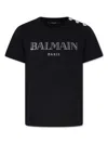 Balmain Logo-embroidered Organic Cotton T-shirt In Black