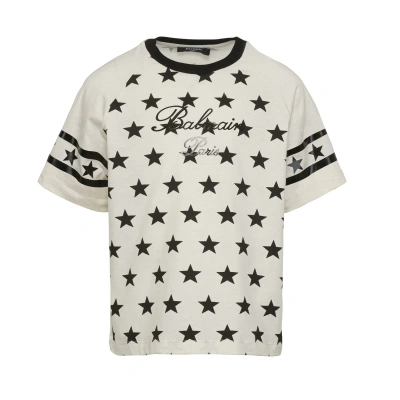 Balmain Kids' T-shirt Con Stampa In Cream