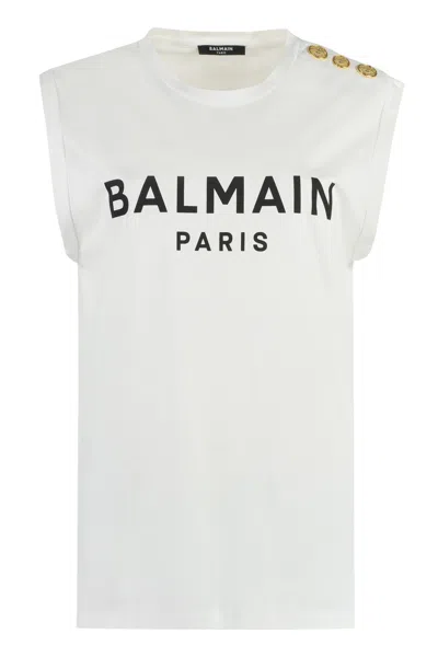Balmain White T-shirt In Multi
