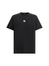 Balmain Black Crewneck T-shirt With Logo Print On The Front In Cotton Man In Eab Noir Blanc