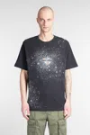 Balmain Universe Logo Printed T-shirt In Black