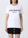 Balmain Flocked Paris T-shirt In White