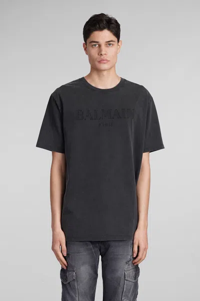 Balmain T-shirt In Grey Cotton
