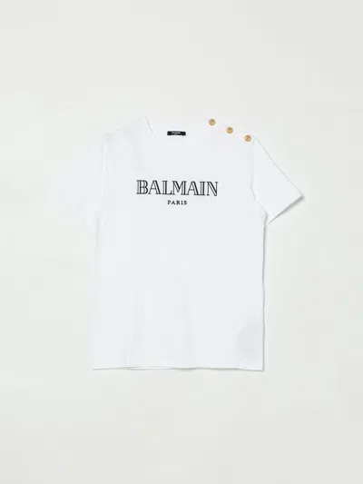 Balmain T-shirt  Kids Color White In Burgundy