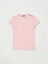 Balmain Logo Button T-shirt In Pink