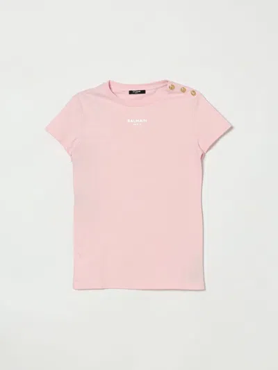 BALMAIN BALMAIN COTTON T-SHIRT WITH MINI LOGO,H94449010