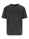 Balmain Black Cotton T-shirt In Black