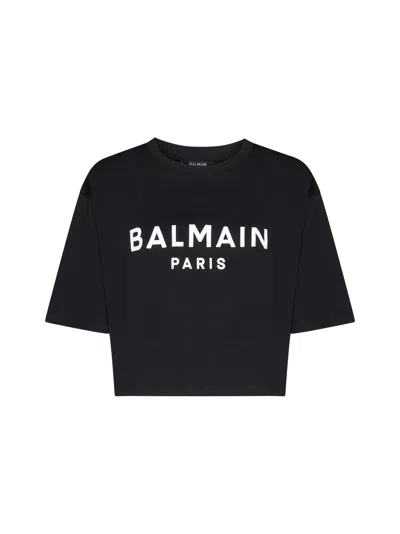 Balmain T-shirt In Noir/blanc