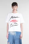 Balmain Graphic Kiss Print T-shirt With Relaxed Fit In White
