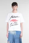 Balmain Graphic Kiss Print T-shirt With Relaxed Fit In White