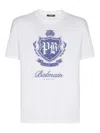 Balmain Short-sleeved T-shirt With College Emblem Print In White