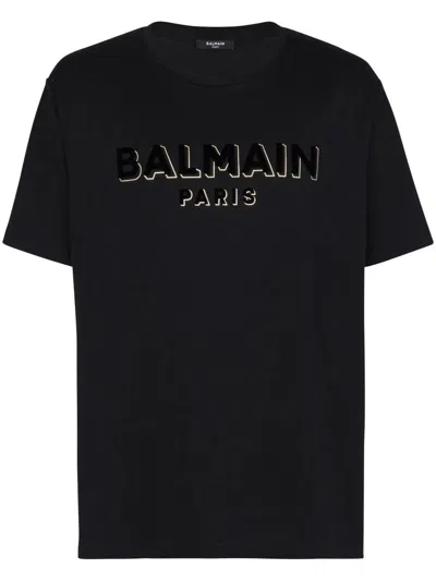Balmain Logo-print Organic Cotton T-shirt In Black