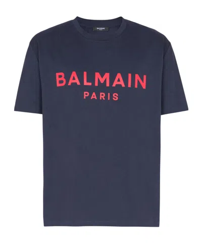 BALMAIN BALMAIN LOGO PRINTED CREWNECK T-SHIRT