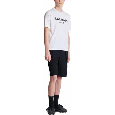 Balmain T-shirt With  Paris Print In White