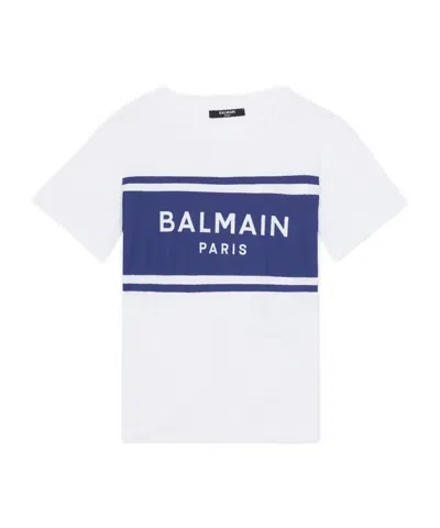 BALMAIN T-SHIRT WITH BALMAIN PARIS PRINT