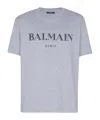 Balmain Printed Cotton T-shirt In Blue