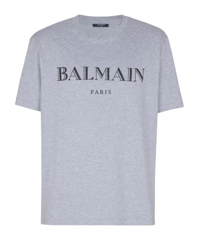 BALMAIN T-SHIRT WITH BALMAIN PRINT