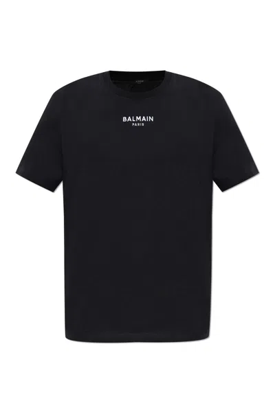 Balmain T-shirt With Embroidered Logo In Animal Print
