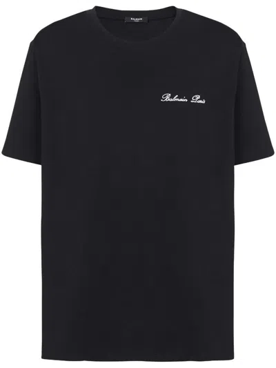 Balmain T-shirt With Embroidery In Black