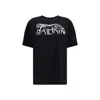Balmain Leopard Print Cotton T-shirt In Black