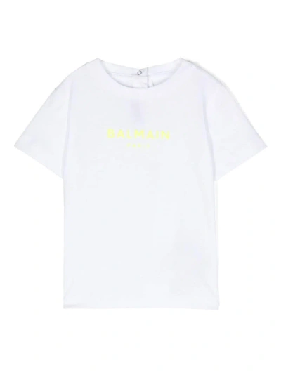 Balmain Kids' T-shirt With Logo Application In White