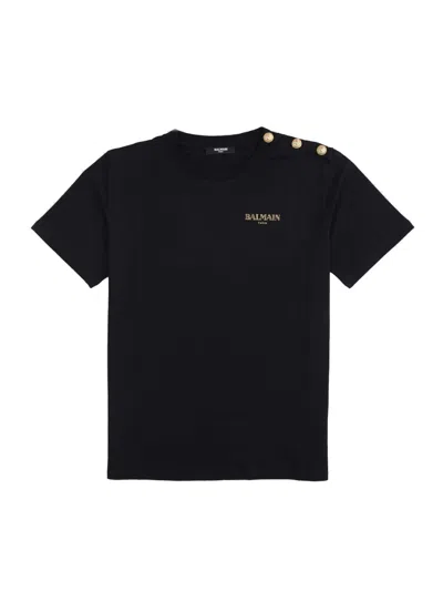 Balmain Kids' T-shirt With Logo In Black