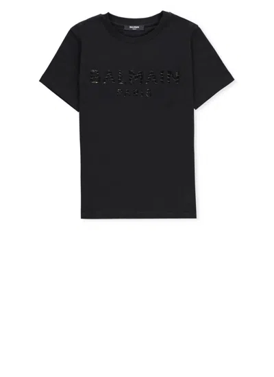 Balmain Kids' T-shirt With Logo In Black