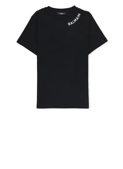 Balmain Kids' T-shirt With Logo In Black