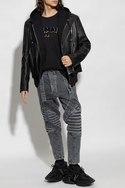 Balmain T-shirt With Logo In Black
