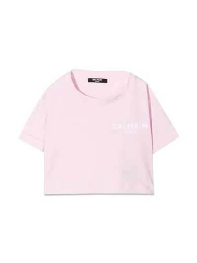 Balmain Kids' T-shirt With Logo In Purple