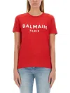 Balmain T-shirt With Logo In Rot