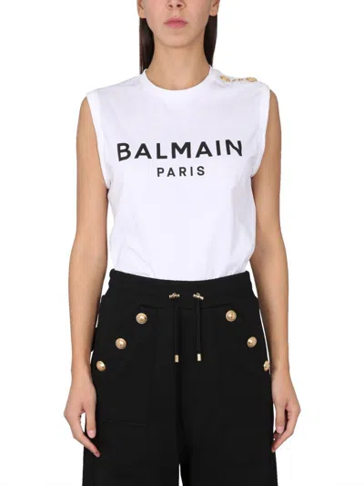 Balmain T-shirt With Logo In White