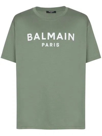 Balmain Logo-print T-shirt In Gray