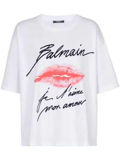 BALMAIN T-SHIRT WITH PRINT