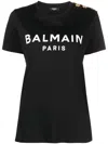 Balmain T -shirt Paris Logo Print Black In Black