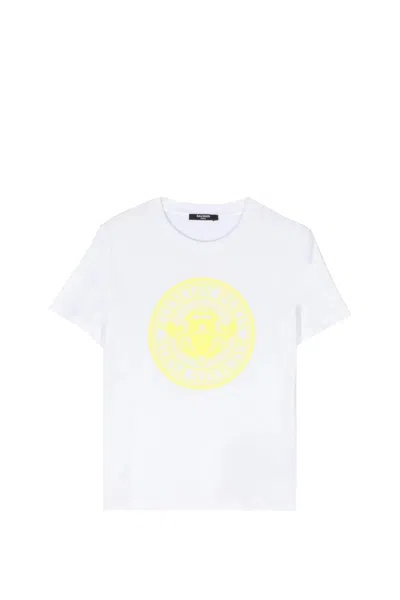 Balmain Kids' T-shirt With Print In White