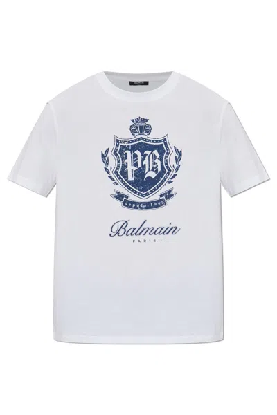 BALMAIN BALMAIN T-SHIRT WITH PRINTED LOGO