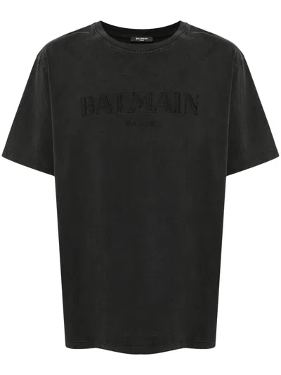 BALMAIN T-SHIRT WITH VINTAGE BALMAIN EMBROIDERY