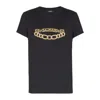 Balmain Black Crewneck T-shirt With Logo Print On The Front