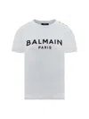 Balmain Logo Print Crewneck T-shirt In White