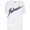 Balmain White Crewneck T-shirt With Maxi Logo Lettering On The Front In White