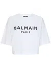 Balmain Logo Cotton Jersey Cropped T-shirt
