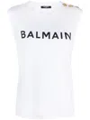 Balmain Logo Cotton Jersey Tank Top